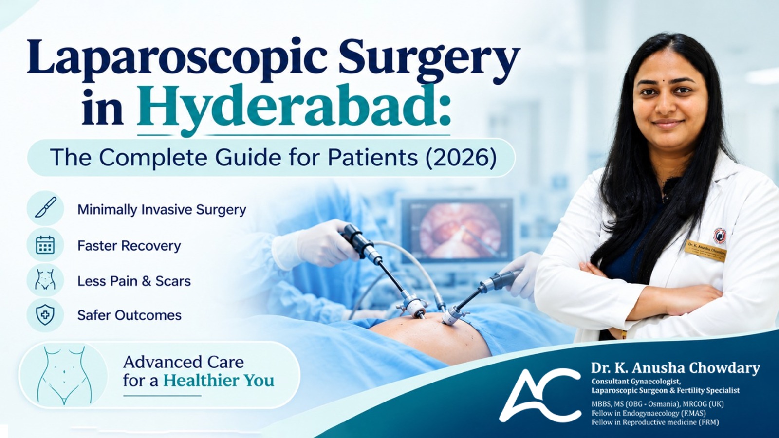 Patient recovering after laparoscopic surgery in Hyderabad